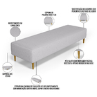 Puff Decorativo Sala De Estar Bali W01 Pés Palito 210x60cm Li