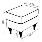 Puff Decorativo Sala De Estar Banjul Pés Madeira Couro Preto