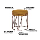 Puff Decorativo Sala De Estar Base Bronze Chloe Suede Mostard