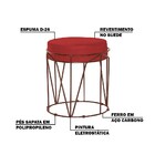 Puff Decorativo Sala De Estar Base Bronze Chloe Suede Vermelh