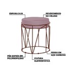 Puff Decorativo Sala De Estar Base Bronze Chloe Veludo Rosê G