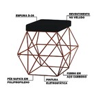 Puff Decorativo Sala De Estar Base Bronze Trixie Veludo Preto