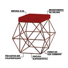 Puff Decorativo Sala De Estar Base Bronze Trixie Veludo Verme