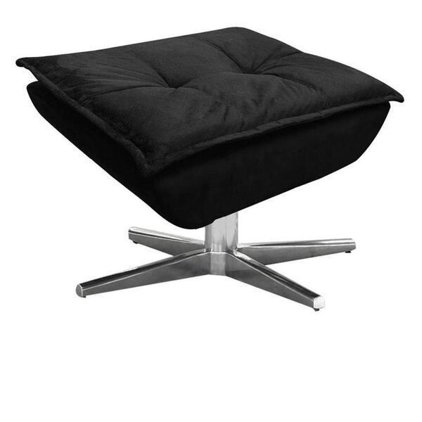 Puff Decorativo Sala De Estar Base Giratória Cromada Opla Sue