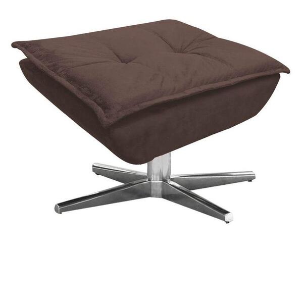 Puff Decorativo Sala De Estar Base Giratória Cromada Opla Sue