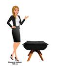 Puff Decorativo Sala De Estar Base Giratória Giromad Opla Sue