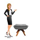 Puff Decorativo Sala De Estar Base Giratória Giromad Opla Sue