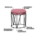 Puff Decorativo Sala De Estar Base Preto Chloe Suede Rosa G41