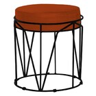 Puff Decorativo Sala De Estar Base Preto Chloe Suede Telha G4