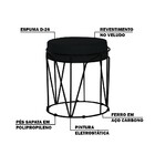 Puff Decorativo Sala De Estar Base Preto Chloe Veludo Preto G