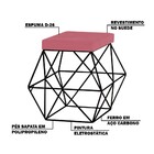 Puff Decorativo Sala De Estar Base Preto Trixie Suede Rosa -