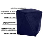 Puff Decorativo Sala De Estar Blois Veludo Azul Bic G15 - Gra