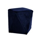 Puff Decorativo Sala De Estar Blois Veludo Azul Marinho G15 -