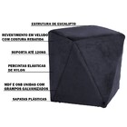 Puff Decorativo Sala De Estar Blois Veludo Grafite G15 - Gran