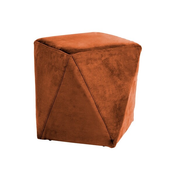 Puff Decorativo Sala De Estar Blois Veludo Telha G15 - Gran B