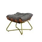 Puff Decorativo Sala De Estar Caim Base De Madeira Dourada Li