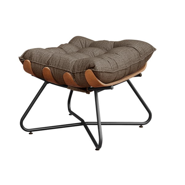 Puff Decorativo Sala De Estar Caim Base De Madeira Preto Linh