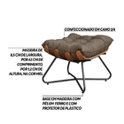 Puff Decorativo Sala De Estar Caim Base De Madeira Preto Linh