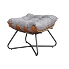 Puff Decorativo Sala De Estar Caim Base De Madeira Preto Linh