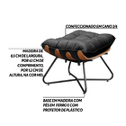 Puff Decorativo Sala De Estar Caim Base De Madeira Preto Velu