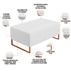 Puff Decorativo Sala De Estar Cléo 90cm Base De Ferro Cobre W