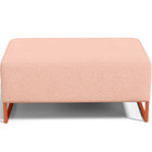 Puff Decorativo Sala De Estar Cléo 90cm Base De Ferro Cobre W