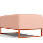 Puff Decorativo Sala De Estar Cléo 90cm Base De Ferro Cobre W