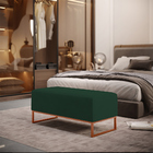 Puff Decorativo Sala De Estar Cléo 90cm Base De Ferro Cobre W