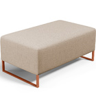 Puff Decorativo Sala De Estar Cléo 90cm Base De Ferro Cobre W