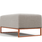 Puff Decorativo Sala De Estar Cléo 90cm Base De Ferro Cobre W