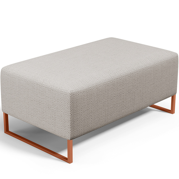 Puff Decorativo Sala De Estar Cléo 90cm Base De Ferro Cobre W