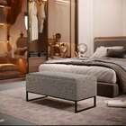 Puff Decorativo Sala De Estar Cléo 90cm Base De Ferro Preto W