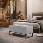 Puff Decorativo Sala De Estar Cléo 90cm Base De Ferro Preto W