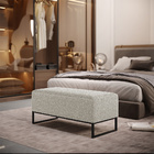 Puff Decorativo Sala De Estar Cléo 90cm Base De Ferro Preto W