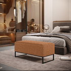 Puff Decorativo Sala De Estar Cléo 90cm Base De Ferro Preto W