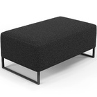 Puff Decorativo Sala De Estar Cléo 90cm Base De Ferro Preto W