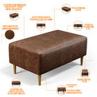 Puff Decorativo Sala De Estar Cléo W01 Pés Palito 90 Cm Courí