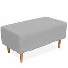 Puff Decorativo Sala De Estar Cléo W01 Pés Palito 90 Cm Linho