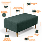 Puff Decorativo Sala De Estar Cléo W01 Pés Palito 90 Cm Linho