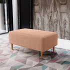 Puff Decorativo Sala De Estar Cléo W01 Pés Palito 90 Cm Linho