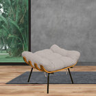 Puff Decorativo Sala De Estar Costela L02 Linho Bege - Lyam D