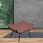 Puff Decorativo Sala De Estar Costela Preto L02 Suede Rosê -