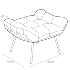 Puff Decorativo Sala De Estar Costela Preto L04 Couro Mel - L