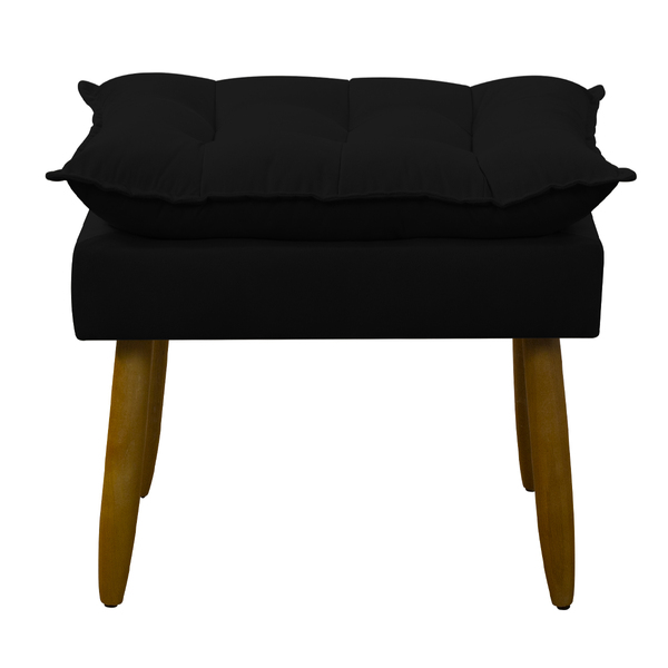 Puff Decorativo Sala De Estar Escritório Quarto Preto Prime