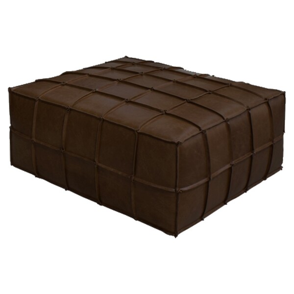 Puff Decorativo Sala De Estar Frances Trio Couro Marrom G72 -