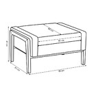 Puff Decorativo Sala De Estar Lecce Pés Madeira Linho Preto -