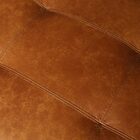 Puff Decorativo Sala De Estar Milano Pés Madeira Couro Mel G5