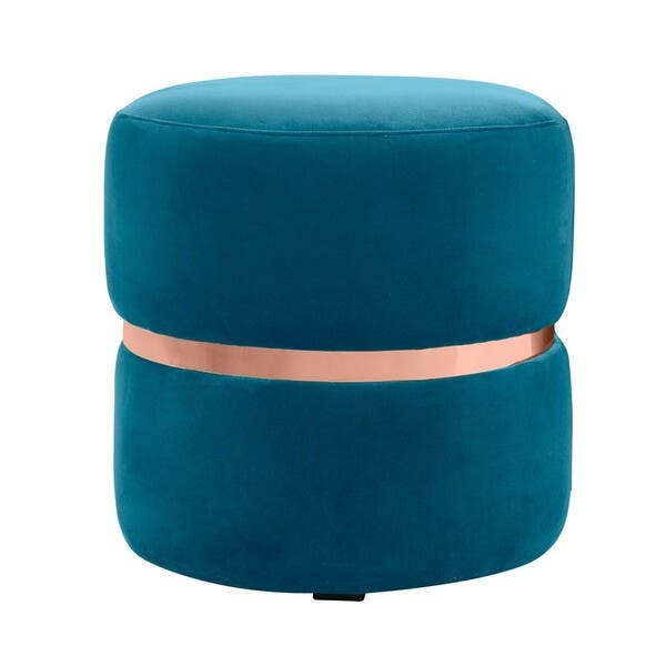 Puff Decorativo Sala De Estar Nimes Veludo Azul Claro - Gran Belo ...