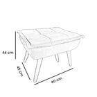 Puff Decorativo Sala De Estar Opala Clean Suede Cinza