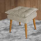 Puff Decorativo Sala De Estar Opalla Suede Bege Claro
